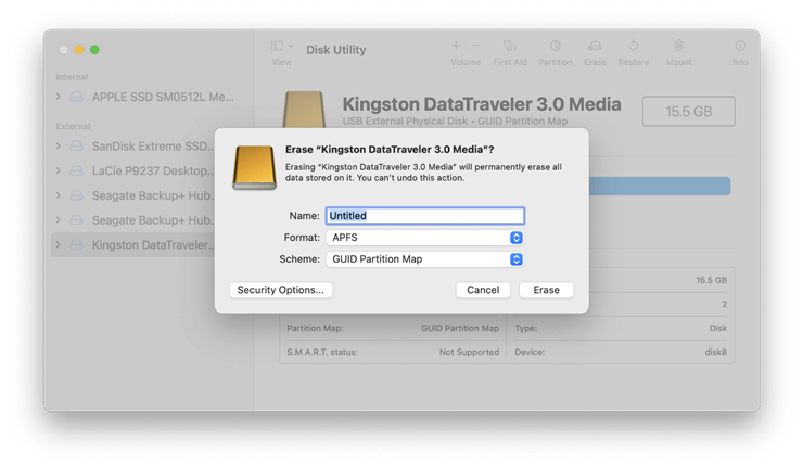erase disk on Mac Studio