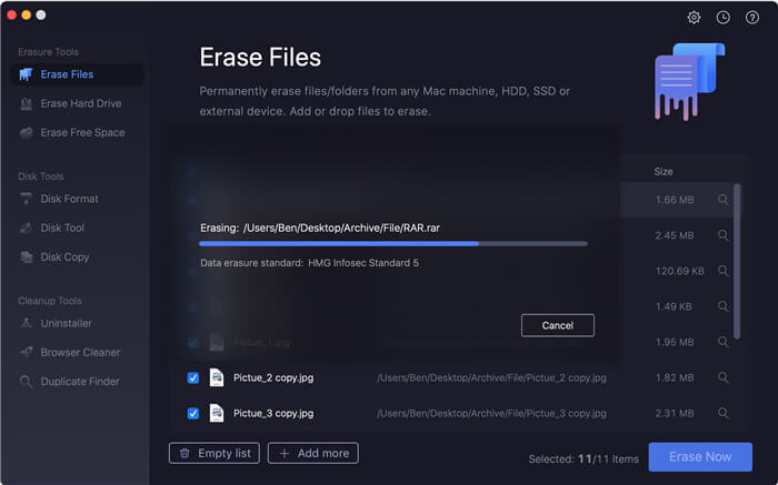 permanently delete desktop items on Mac