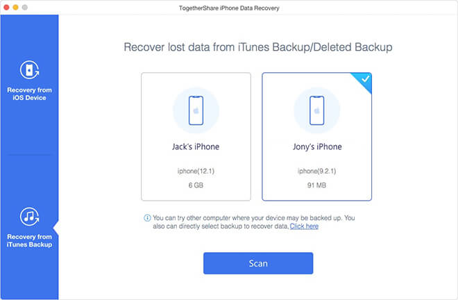 TogetherShare iPhone Data Recovery user guide